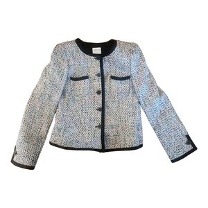 Vintage Armani Collezioni Lady Jacket Gray Tweed Suit Blazer Cropped IT 46 US 10